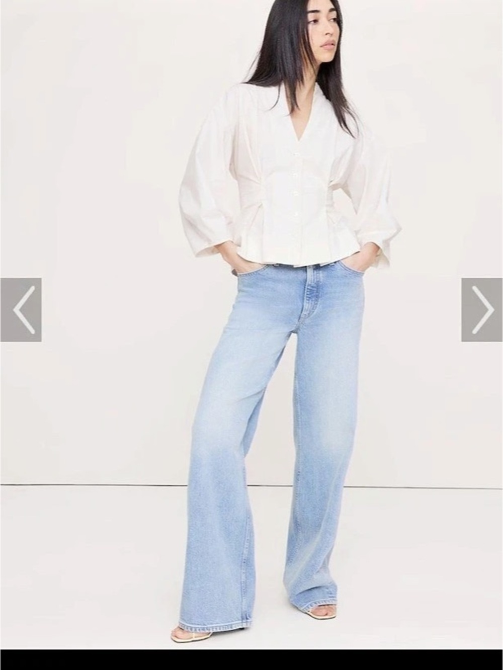 Banana Republic Cotton Poplin Cinched-Waist Shirt
